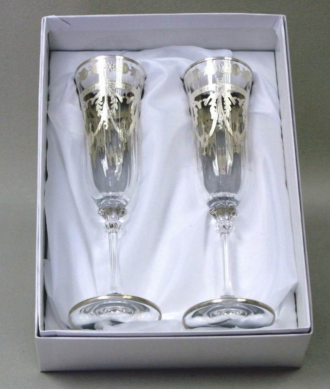 Venetian Medici  toasting champagne flutes ( set of 2)
